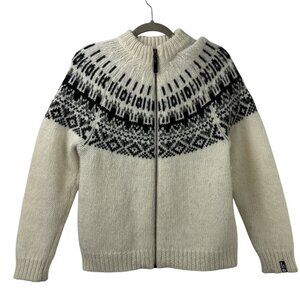 Icewear Iceland XS zip up Cardigan Sweater Icelandic Wool White Comfort Warm